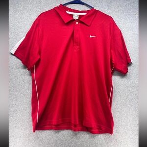 Nike Men's Vivid Red Polo with White Details